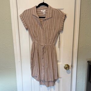 Japna Tan Striped Mini Dress